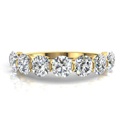 Demi-alliance 9 diamants naturels ronds 1.60 carat or jaune Martina
